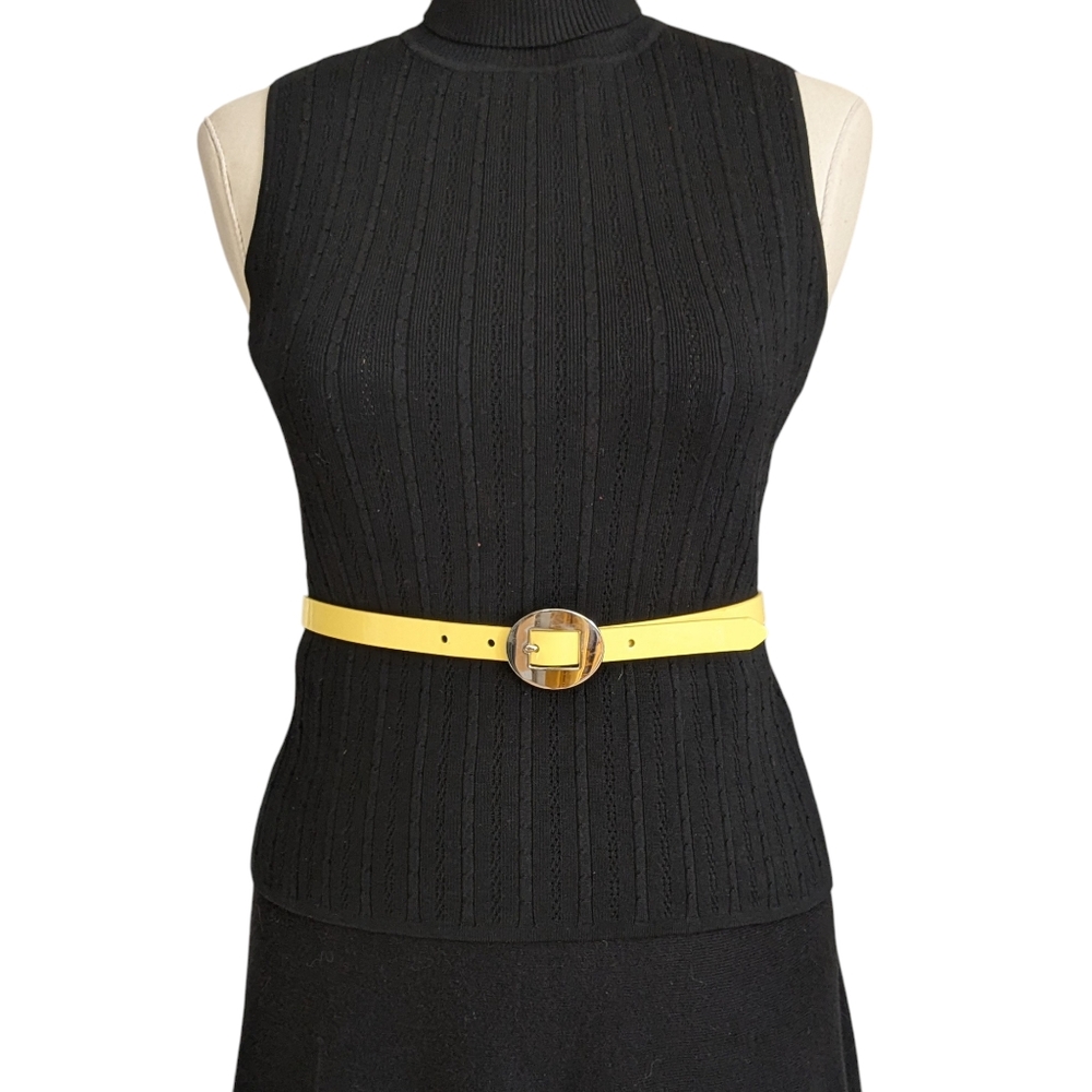 New York & Co Yellow Skinny Belt Size L